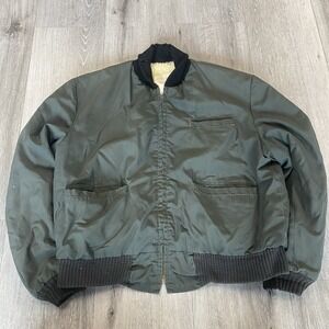 Vintage 1960s Town N' Country Wenzel Sherpa Lined Flight Jacket Size L